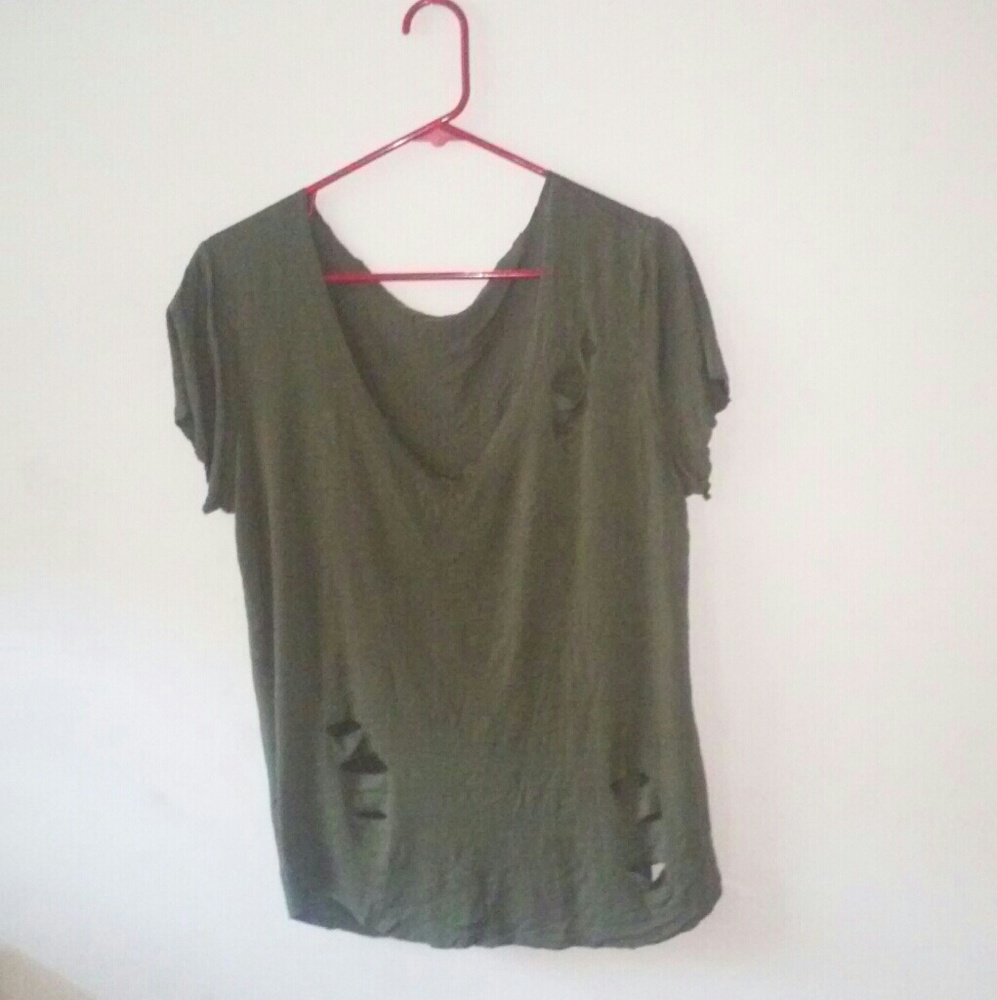 Large Olive Green Off the Shoulder Top